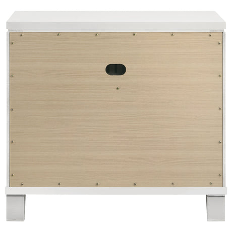Marmore 2-drawer Nightstand Bedside Table White - Home Elegance USA