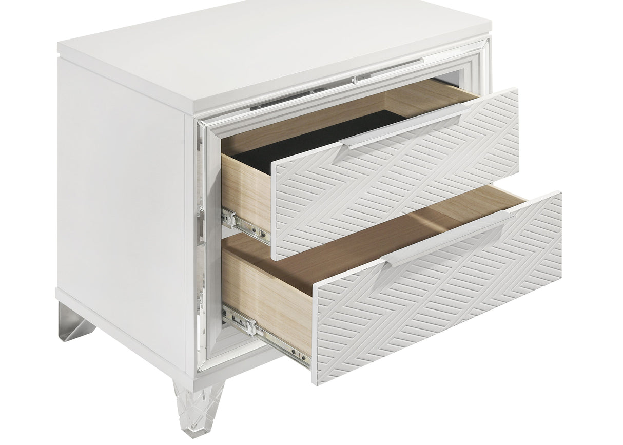 Marmore 2-drawer Nightstand Bedside Table White - Home Elegance USA