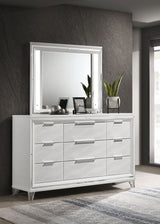 Marmore 9-drawer Dresser and LED Mirror White - Home Elegance USA