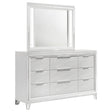 Marmore 9-drawer Dresser and LED Mirror White - Home Elegance USA