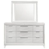 Marmore 9-drawer Dresser and LED Mirror White - Home Elegance USA