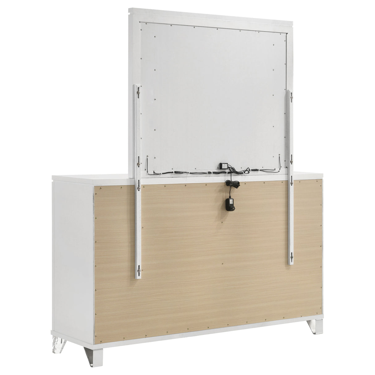 Marmore 9-drawer Dresser and LED Mirror White - Home Elegance USA