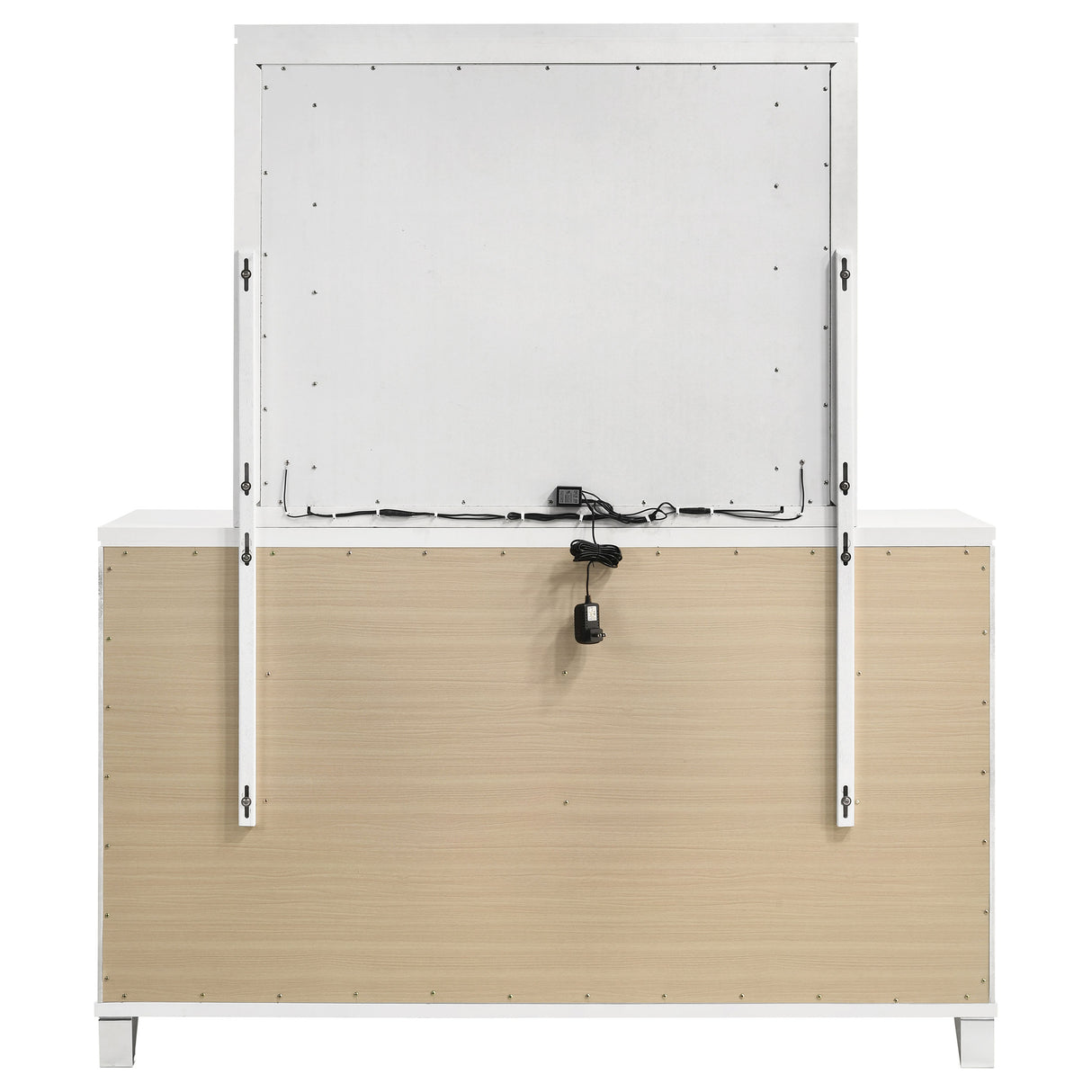 Marmore 9-drawer Dresser and LED Mirror White - Home Elegance USA