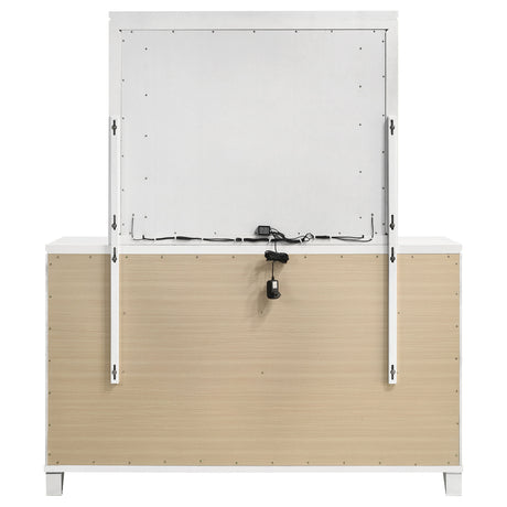 Marmore 9-drawer Dresser and LED Mirror White - Home Elegance USA