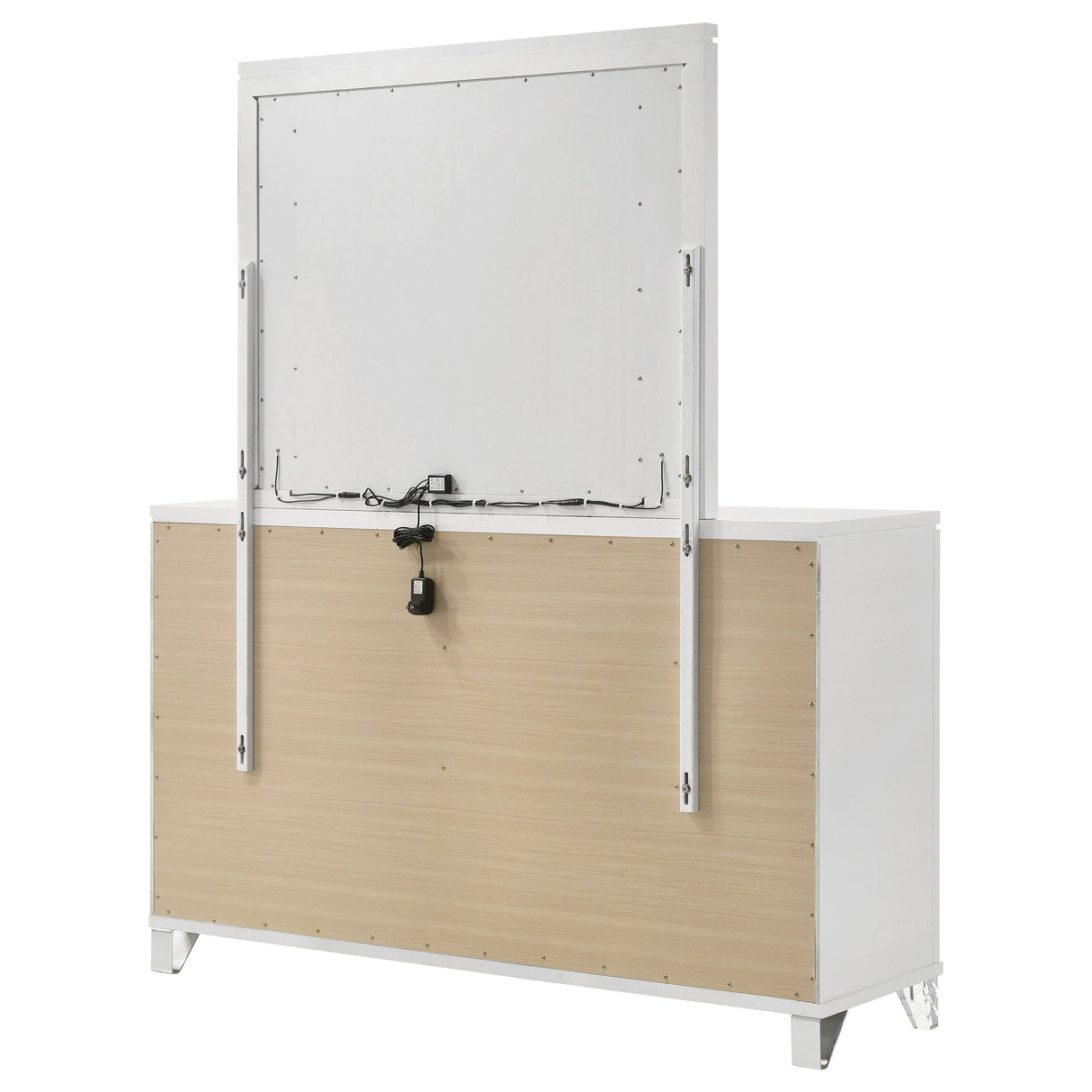 Marmore 9-drawer Dresser and LED Mirror White - Home Elegance USA