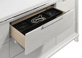 Marmore 9-drawer Dresser and LED Mirror White - Home Elegance USA