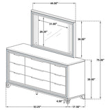 Marmore 9-drawer Dresser and LED Mirror White - Home Elegance USA