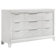 Marmore 9-drawer Dresser Cabinet White - Home Elegance USA