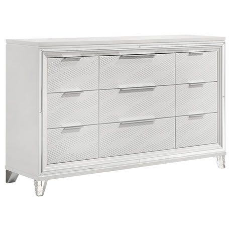 Marmore 9-drawer Dresser Cabinet White - Home Elegance USA