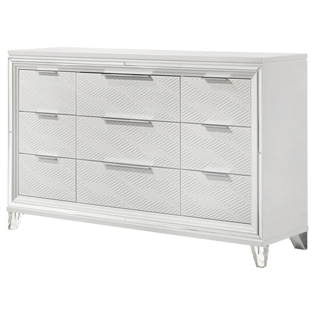 Marmore 9-drawer Dresser Cabinet White - Home Elegance USA