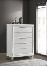 Marmore 5-drawer Bedroom Chest of Drawers White - Home Elegance USA