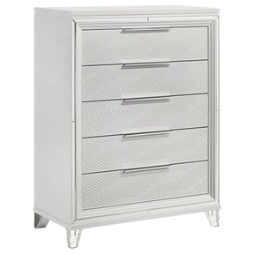 Marmore 5-drawer Bedroom Chest of Drawers White - Home Elegance USA