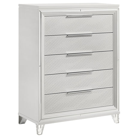 Marmore 5-drawer Bedroom Chest of Drawers White - Home Elegance USA