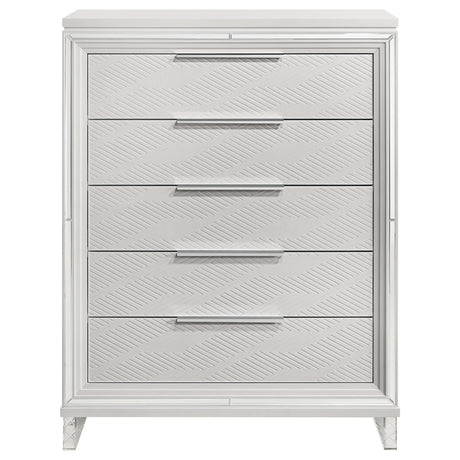 Marmore 5-drawer Bedroom Chest of Drawers White - Home Elegance USA