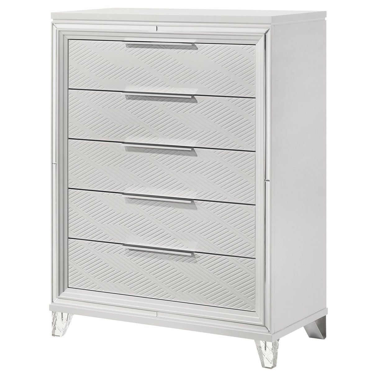 Marmore 5-drawer Bedroom Chest of Drawers White - Home Elegance USA