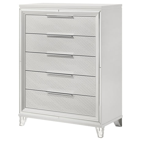 Marmore 5-drawer Bedroom Chest of Drawers White - Home Elegance USA