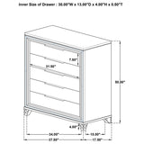 Marmore 5-drawer Bedroom Chest of Drawers White - Home Elegance USA