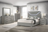 Ives 5-piece Eastern King Bedroom Set Grey High Gloss - sold by Home Elegance USA