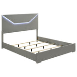 Ives 5-piece Eastern King Bedroom Set Grey High Gloss - sold by Home Elegance USA