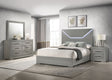 Ives 4-piece Queen Bedroom Set Grey High Gloss - sold by Home Elegance USA