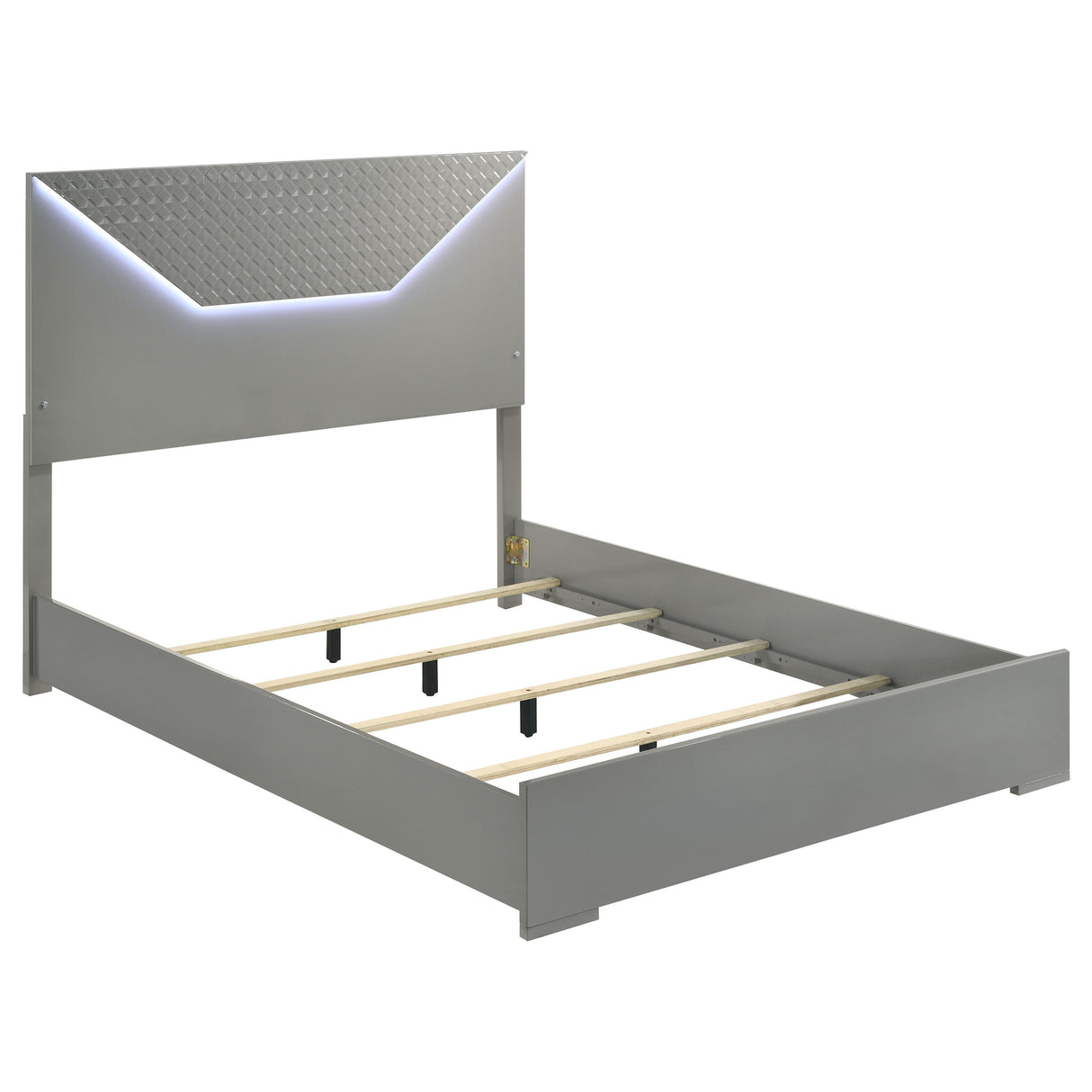Ives 4-piece Queen Bedroom Set Grey High Gloss - sold by Home Elegance USA