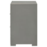 Ives 2-drawer Nightstand Bedside Table Grey High Gloss - Home Elegance USA