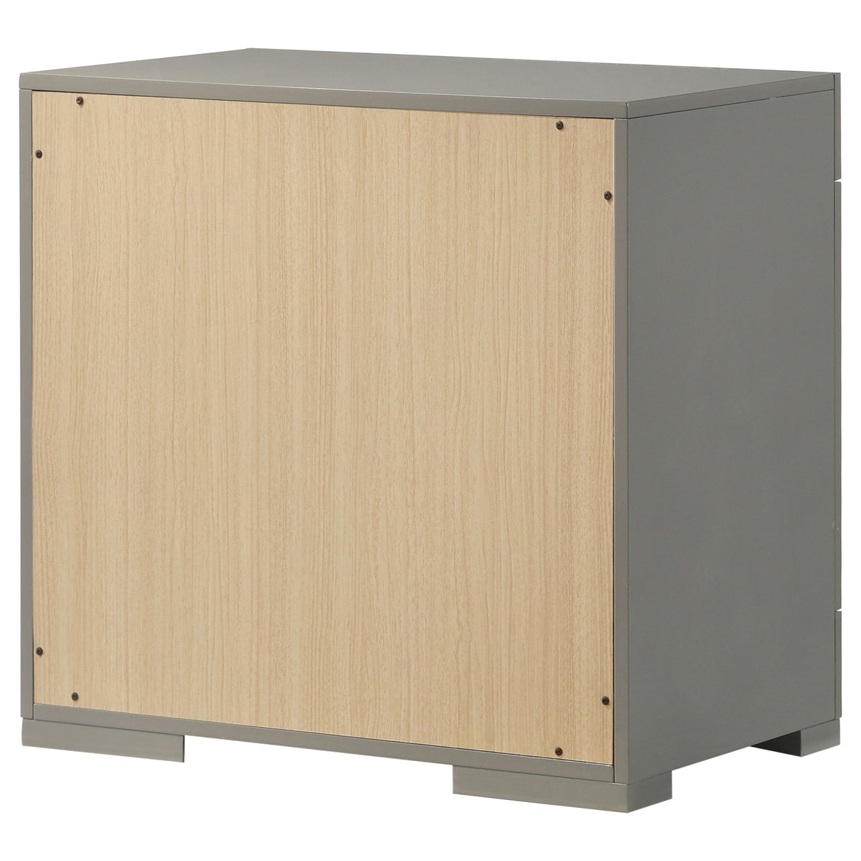 Ives 2-drawer Nightstand Bedside Table Grey High Gloss - Home Elegance USA