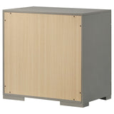 Ives 2-drawer Nightstand Bedside Table Grey High Gloss - Home Elegance USA