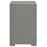 Ives 2-drawer Nightstand Bedside Table Grey High Gloss - Home Elegance USA