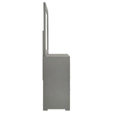 Ives 6-drawer Dresser and Mirror Grey High Gloss - Home Elegance USA