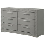 Ives 6-drawer Dresser Cabinet Grey High Gloss - Home Elegance USA