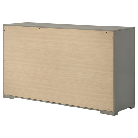 Ives 6-drawer Dresser Cabinet Grey High Gloss - Home Elegance USA