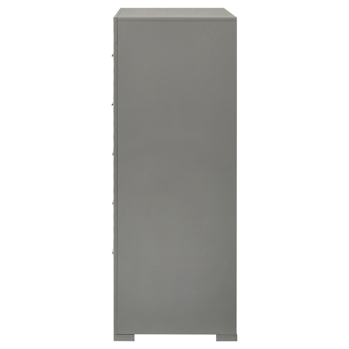 Ives 5-drawer Bedroom Chest of Drawers Grey High Gloss - Home Elegance USA