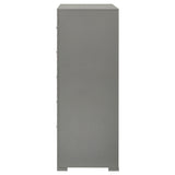 Ives 5-drawer Bedroom Chest of Drawers Grey High Gloss - Home Elegance USA