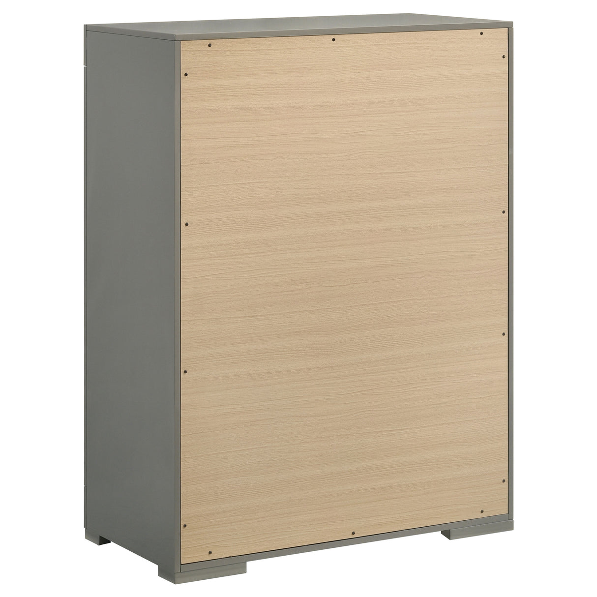 Ives 5-drawer Bedroom Chest of Drawers Grey High Gloss - Home Elegance USA