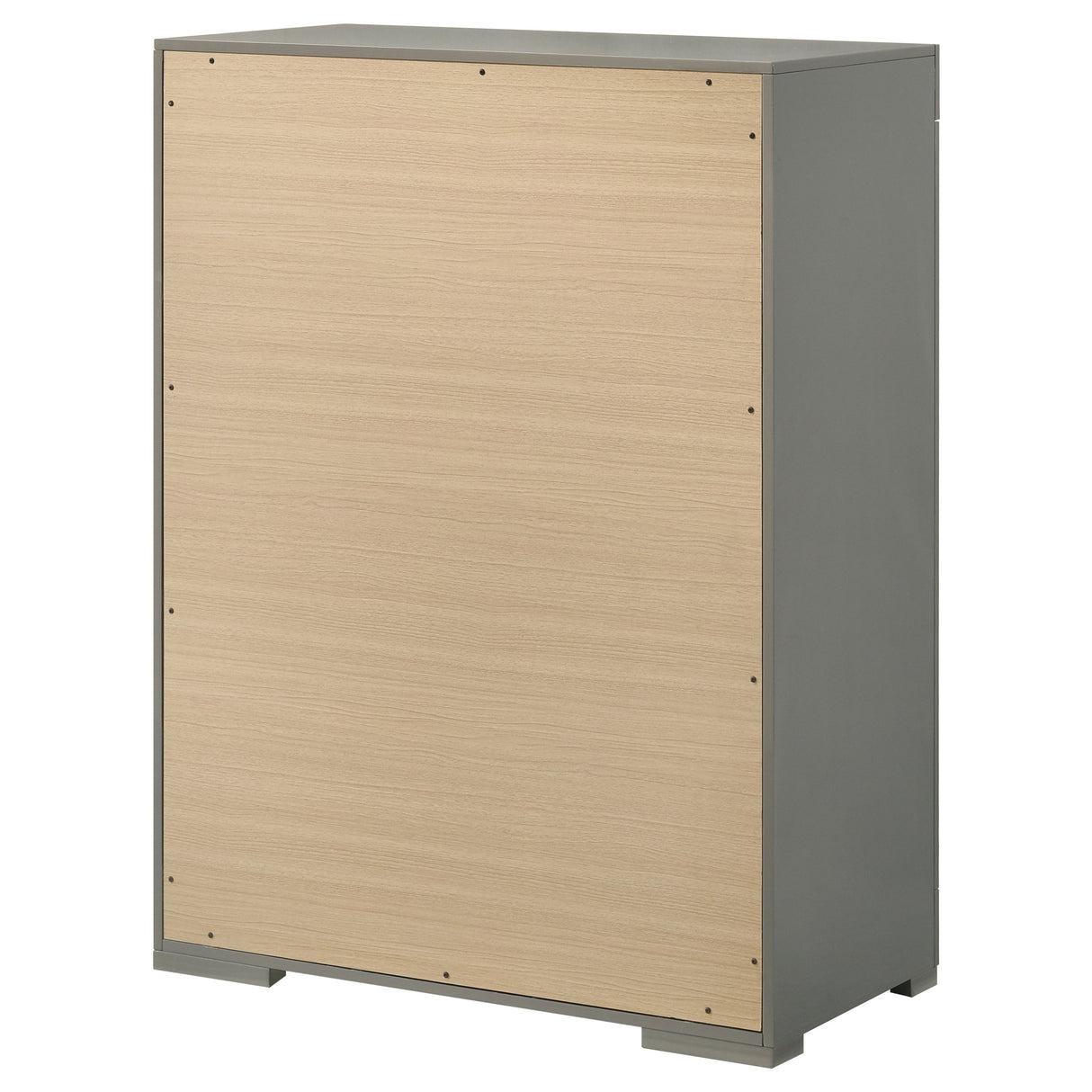 Ives 5-drawer Bedroom Chest of Drawers Grey High Gloss - Home Elegance USA