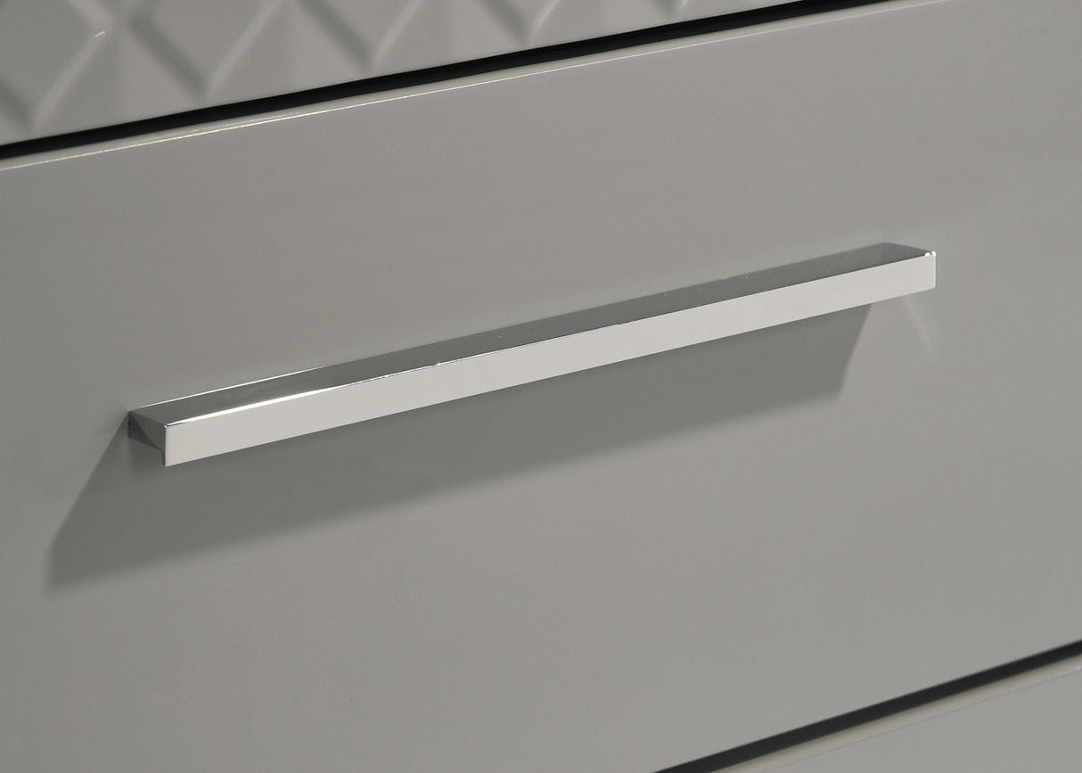 Ives 5-drawer Bedroom Chest of Drawers Grey High Gloss - Home Elegance USA