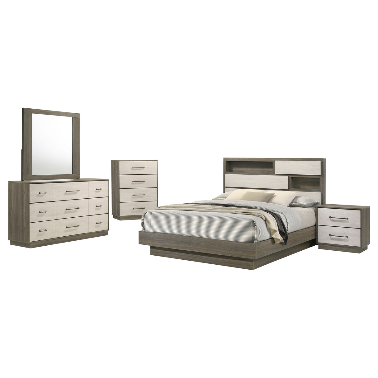 Fenwick 5-piece Queen Bedroom Set Grey Oak - sold by Home Elegance USA