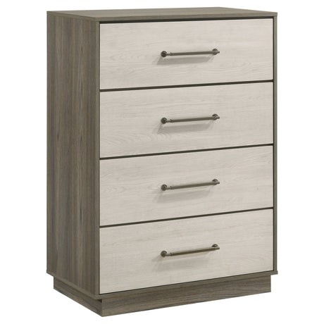 Fenwick 4-drawer Chest of Drawers Grey Oak - Home Elegance USA