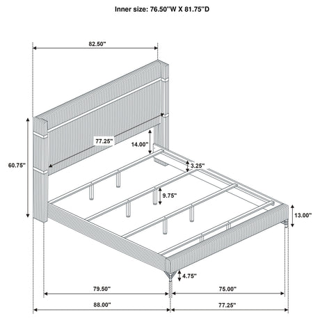 Lucia 5-piece Eastern King Bedroom Set Grey and Black