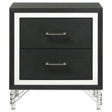 Lucia 2-drawer Nightstand Bedside Table Black - Home Elegance USA