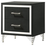 Lucia 2-drawer Nightstand Bedside Table Black - Home Elegance USA