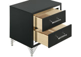 Lucia 2-drawer Nightstand Bedside Table Black - Home Elegance USA