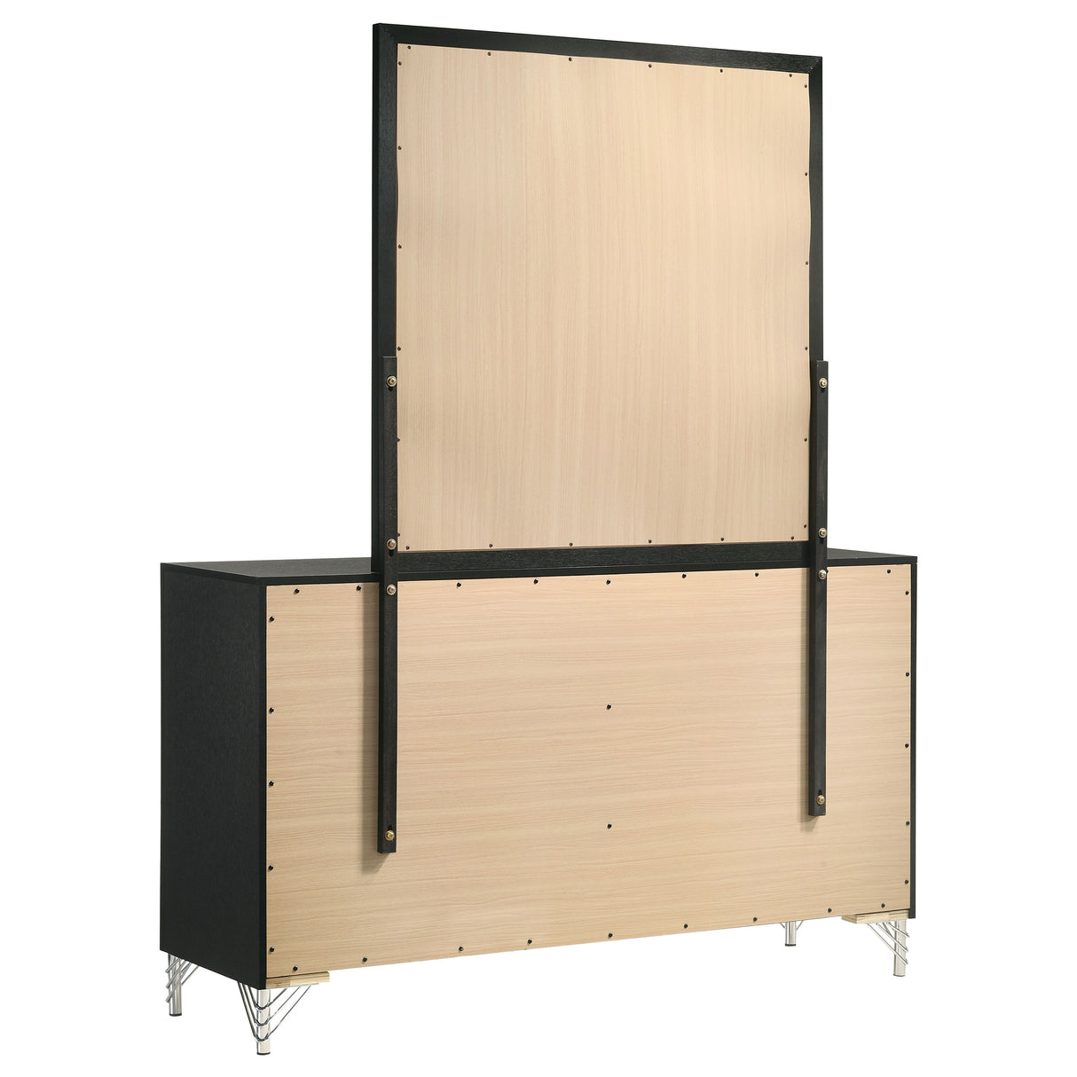 Lucia 6-drawer Dresser and Mirror Black - Home Elegance USA