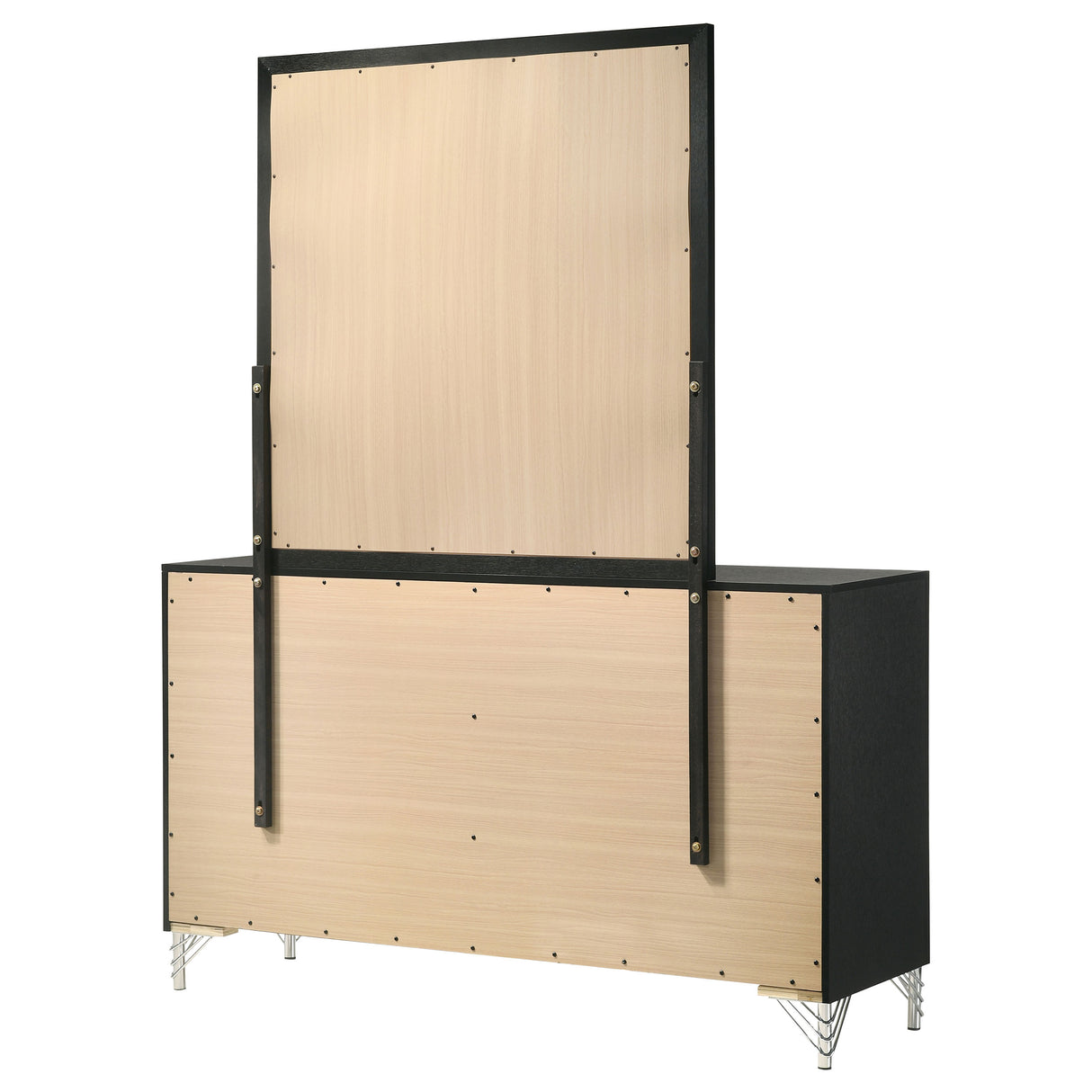 Lucia 6-drawer Dresser and Mirror Black - Home Elegance USA