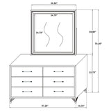 Lucia 6-drawer Dresser and Mirror Black - Home Elegance USA