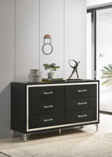 Lucia 6-drawer Dresser Cabinet Black - Home Elegance USA