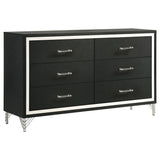 Lucia 6-drawer Dresser Cabinet Black - Home Elegance USA