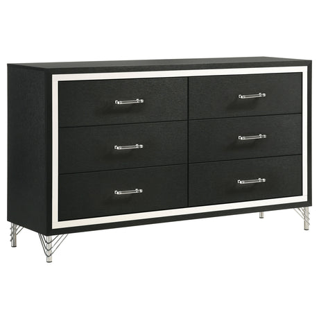 Lucia 6-drawer Dresser Cabinet Black - Home Elegance USA