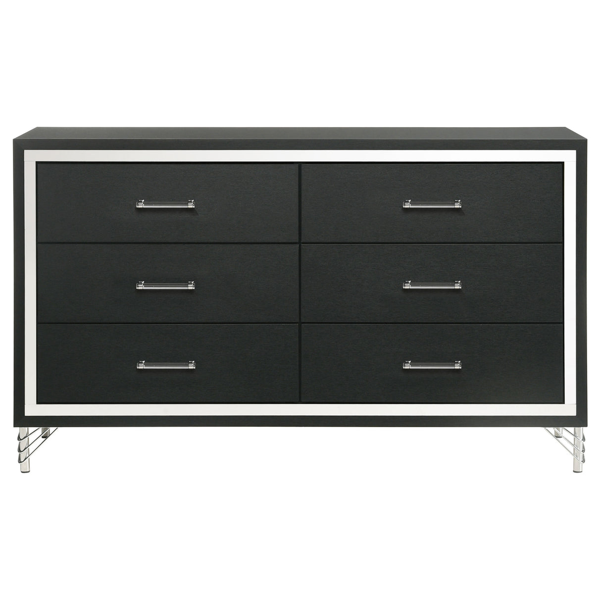 Lucia 6-drawer Dresser Cabinet Black - Home Elegance USA